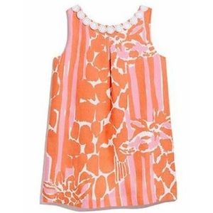 Lilly Pulitzer GIRAFFE Print Dress GIRLS Size Large 10 12 Linen - WORN ONCE!